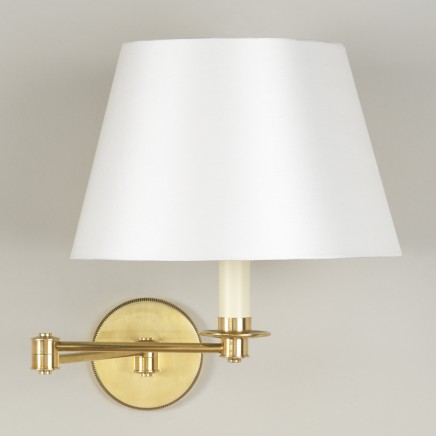 Brass.  Shown with 12” Pembroke Cream Silk Lampshade.   Lampshade  sold separately.