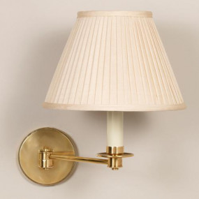 Brass. Shown with 10" Empire Knife Pleated Slubby Beige Silk Lampshare (sold separately - in Laminated Silk or Linen)