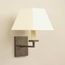 Norfolk Wall Light Bronze.  Photographed with 7” Tapered Square White Card Lampshade.  Lampshade sold separately.