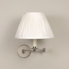 Nickel. Shown with 12” Empire Gathered Porcelain Silk Lampshade.   Lampshade  sold separately.