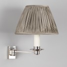 Nickel.  Shown with 7" Empire Herb Gathered Silk Shade.  Lampshade sold separately.