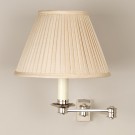 Nickel.  Shown with 7" Empire Slubby Beige Knife Pleated Silk Shade.  Lampshade sold separately.
