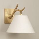 Brass.  Shown with 9” Empire Cream Silk Lampshade.  Lampshade  sold separately.
