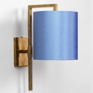Brass.  Shown with 7" Cylinder Blue Silk Lampshade.  Lampshade sold separately.
