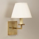 Norfolk Wall Light Brass.  Photographed with 7" Empire Knife Pleat Cream Silk Lampshade.  Lampshade sold separately.