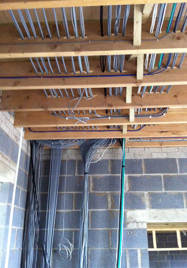 First fix cabling in a new build house