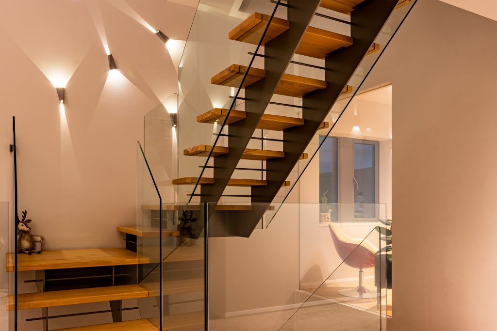 Decorative architctural lighting for a modern staircase