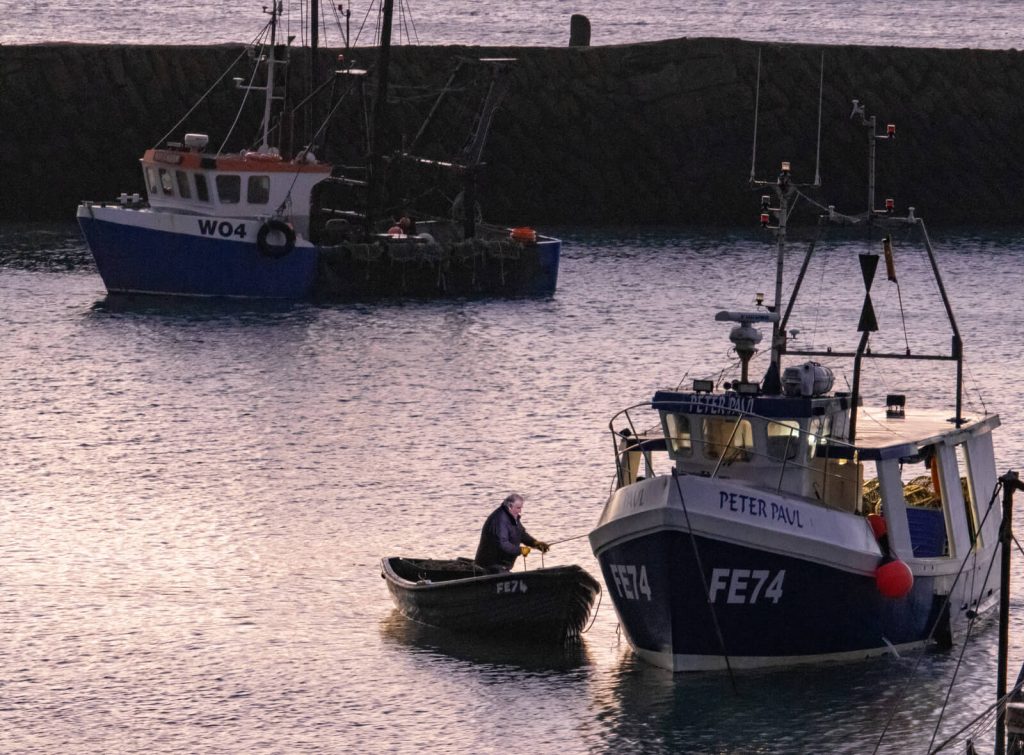 The Peter Paul preparing to put to sea, Folkestone Harbour, February 2022